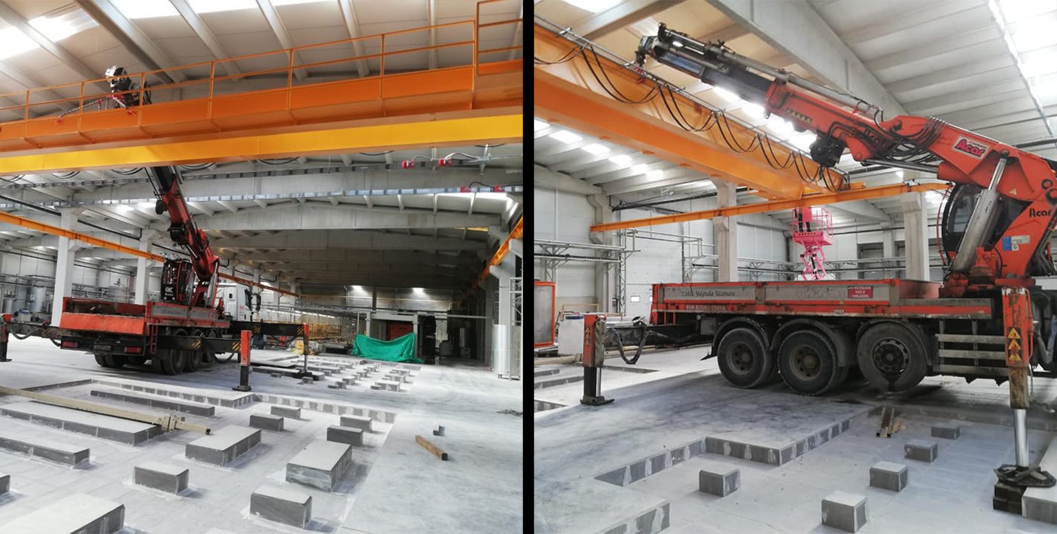 Çanakçılar Seramik Fabrikası Tavan Vinci Montajı